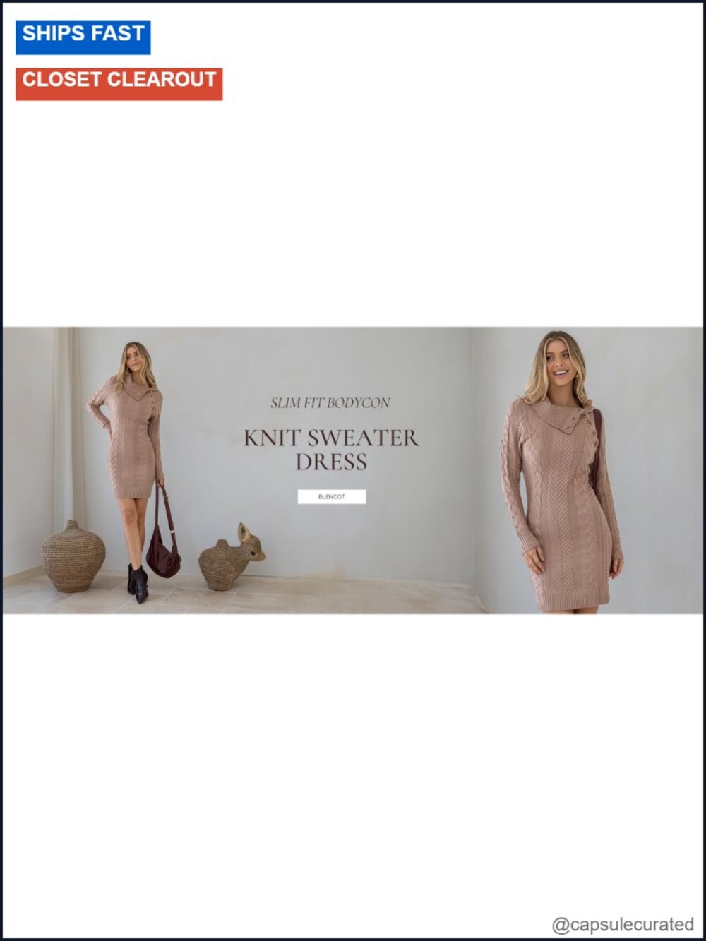 Women's Turtleneck Cable Knit Sweater Dress Slim Fit Long Sleeve - Picture 4 of 6